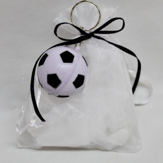 Μπομπονιέρα Βάπτισης πουγκί με μπρελόκ μπάλα ποδοσφαίρου