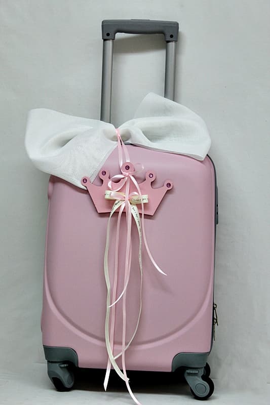 Βαλίτσα τρόλεϊ με ροζ κορώνα
